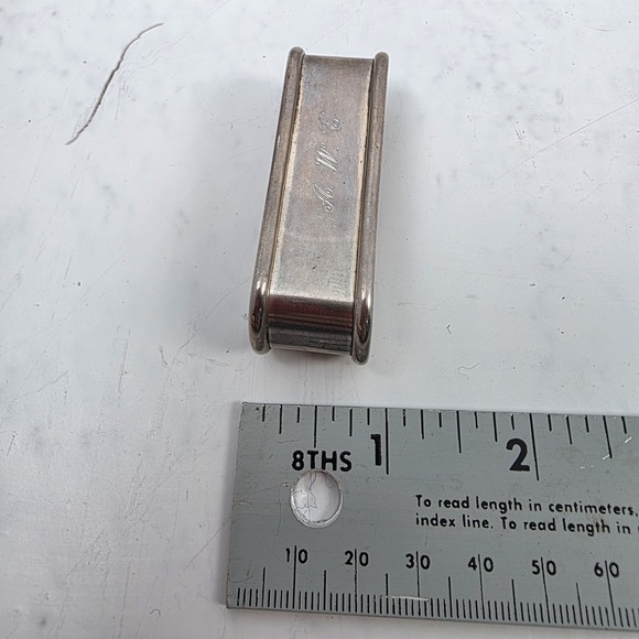 Vintage Gorham Sterling Silver 630 Oblong Napkin Ring Holder Monogrammed "AWC" - Picture 5 of 5